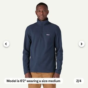 Patagonia Sweater Mens L Navy Blue  1/4 Zip Pullover Fleece Outdoor Casual Tops